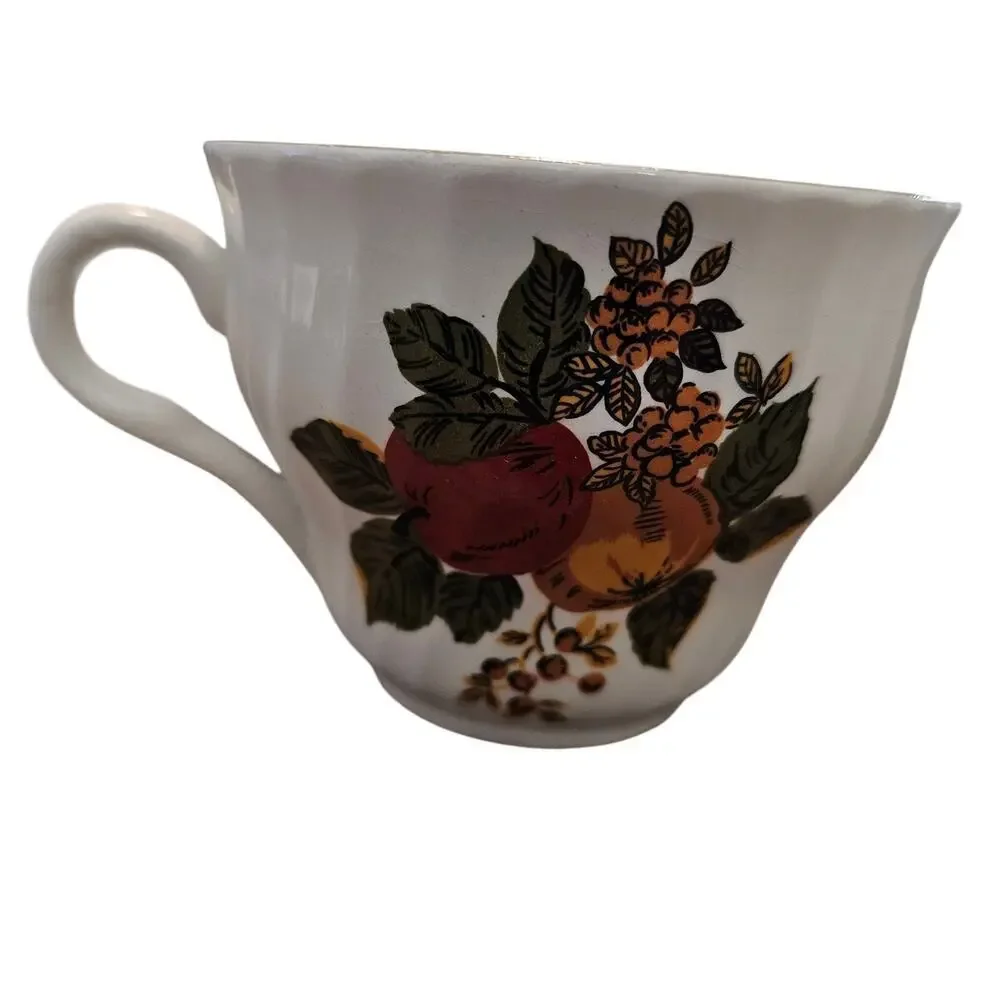 Vintage Enoch Wedgwood English Harvest Teacups Floral Coffee Cups 5-Set Cottage